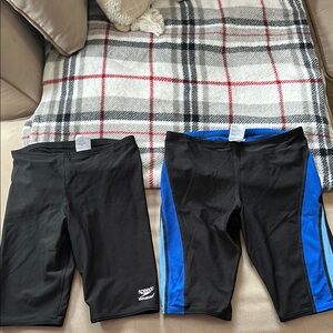 Speedo Black and Blue Swim Trunks